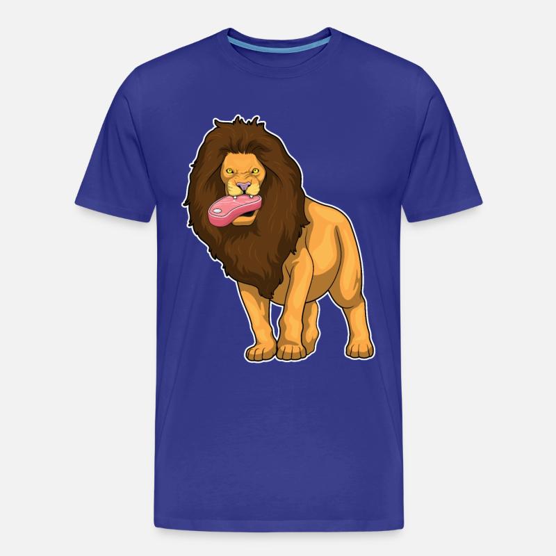 Löwe Fleisch - Männer Premium Bio T-Shirt - Königsblau