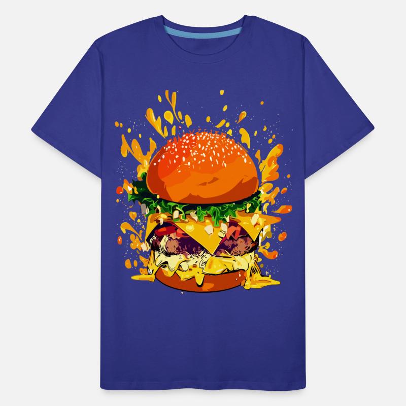 Cheeseburger extravagant avec éclaboussures de fromage T-shirt bio Premium Homme