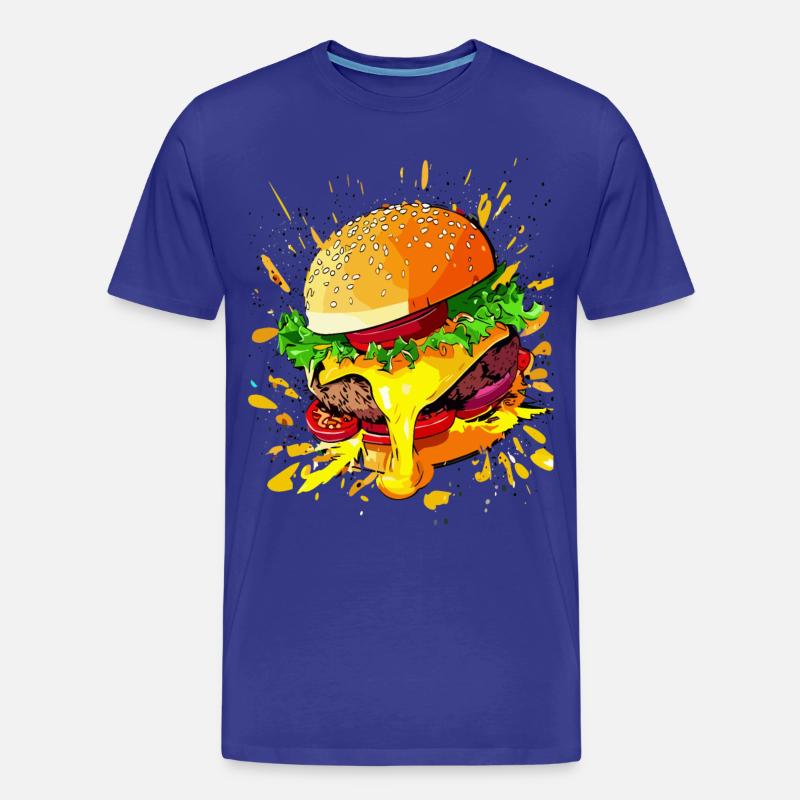 Extra Käse Burger Cheeseburger - Männer Premium Bio T-Shirt - Königsblau