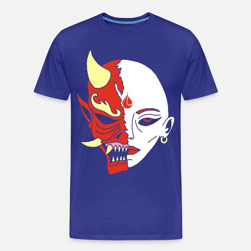 Mensch oder Dämon? - Männer Premium Bio T-Shirt - Königsblau