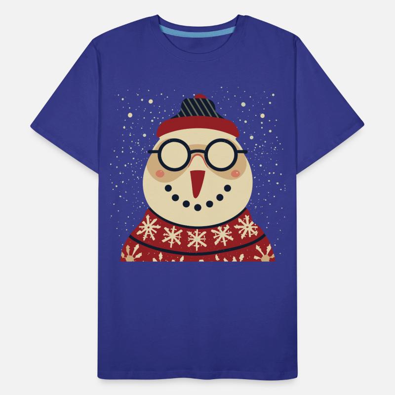 Winter Eulenpullover mit Brille Männer Premium Bio T-Shirt