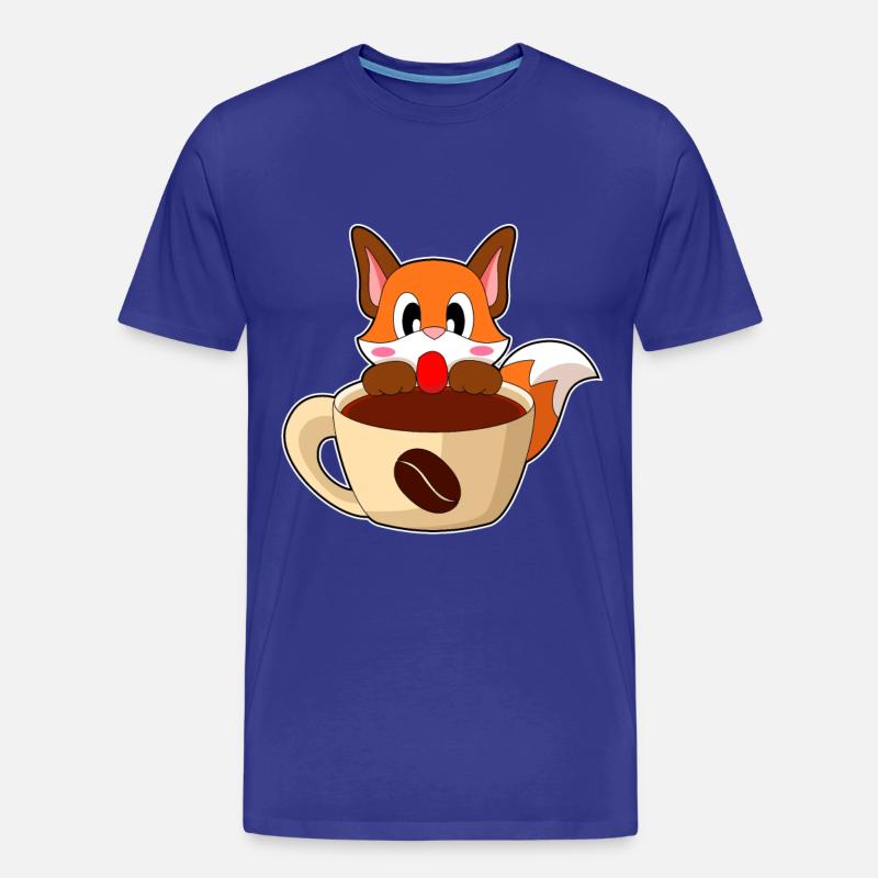 Fuchs Kaffee Tasse - Männer Premium Bio T-Shirt - Königsblau