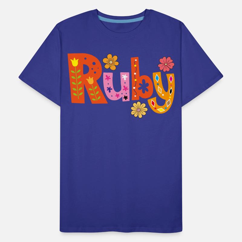 Personalisierter Ruby-Name Männer Premium Bio T-Shirt