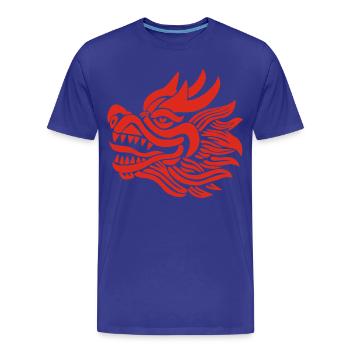 Tête de dragon chinois (rouge) - T-shirt bio Premium Homme - bleu roi - Devant - Damien (186cm)