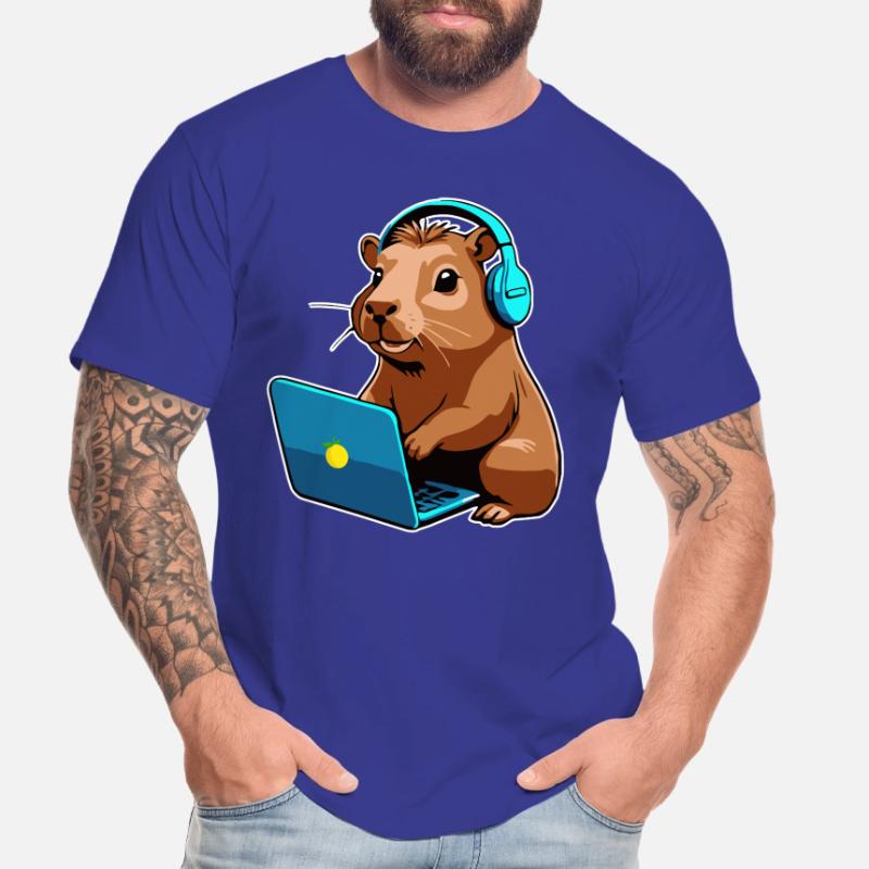 Capybara Programmierer Coder Computer Männer Premium Bio T-Shirt
