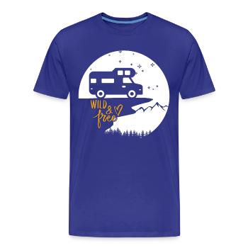 Vanlife et design de style de vie en camping-car - T-shirt bio Premium Homme - bleu roi - Devant - Damien (186cm)