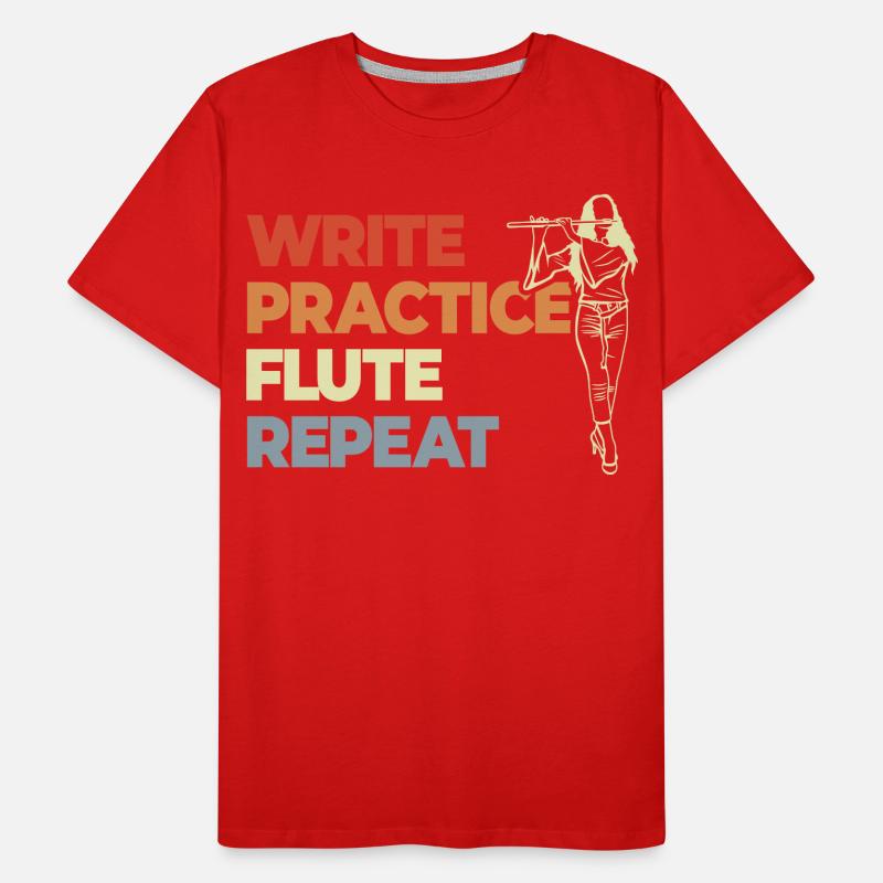 Write Practice Flute Repeat Männer Premium Bio T-Shirt
