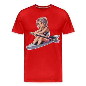 Rower Girl Graphic - Men's Premium Organic T-Shirt - red - Front - Damien (186cm)