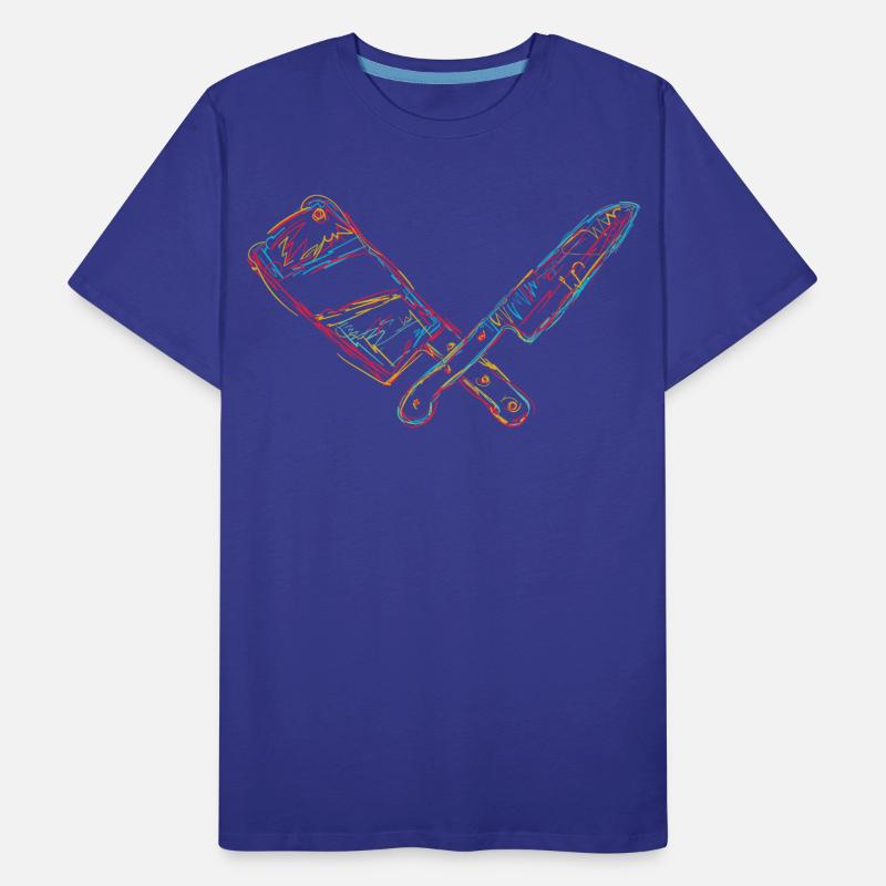 Retro Hackbeil Männer Premium Bio T-Shirt