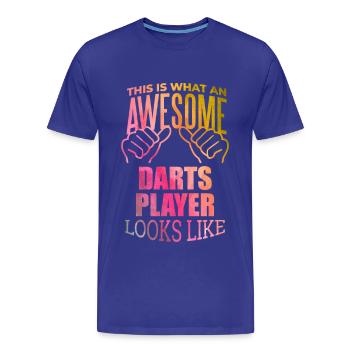 Fléchettes Fléchettes Fléchettes - T-shirt bio Premium Homme - bleu roi - Devant - Damien (186cm)
