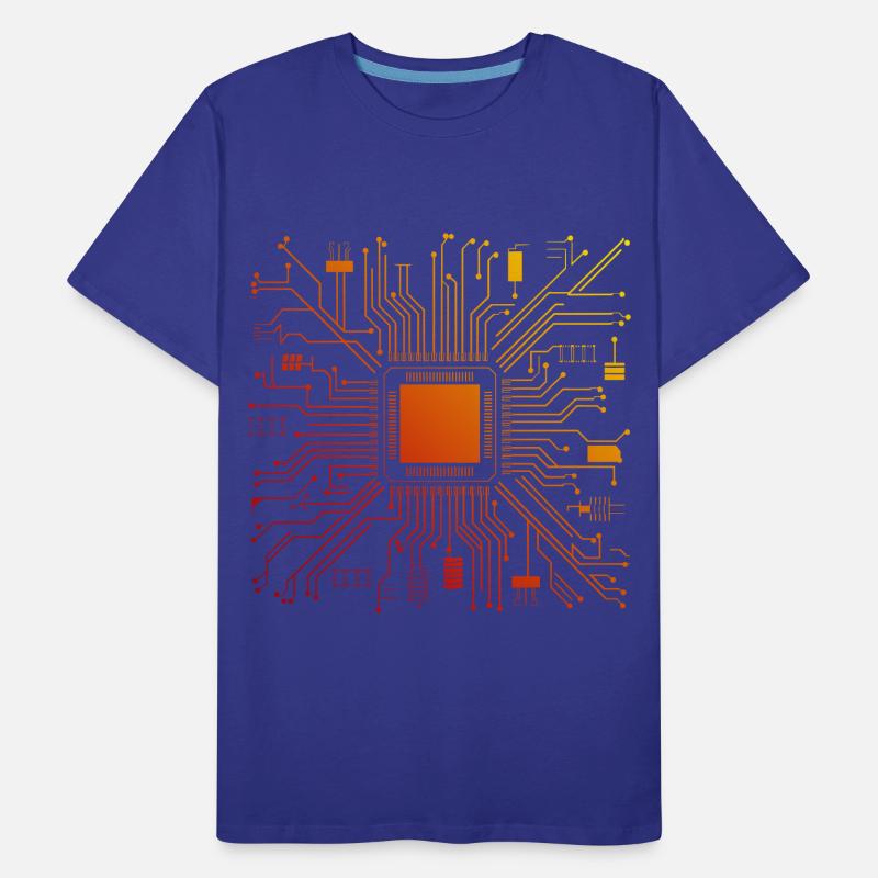Tech Computer Motherboard Abstrakter Mikrochip Männer Premium Bio T-Shirt