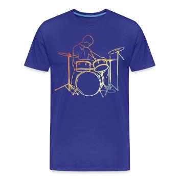 Batteur Look Vintage - T-shirt bio Premium Homme - bleu roi - Devant - Damien (186cm)