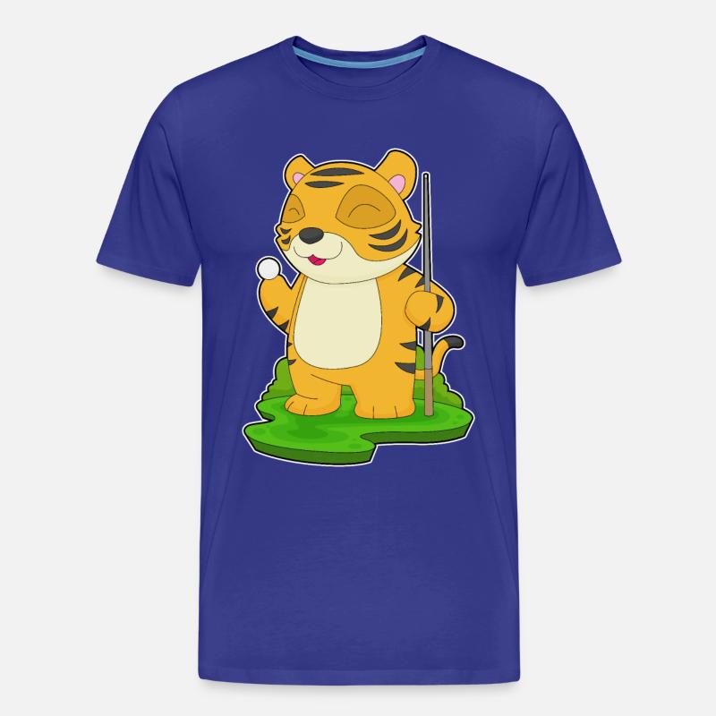 Tiger Billiard Queue - Männer Premium Bio T-Shirt - Königsblau