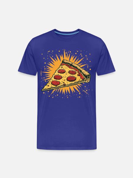 Pizza Slice Graphic - Men's Premium Organic T-Shirt - royal blue
