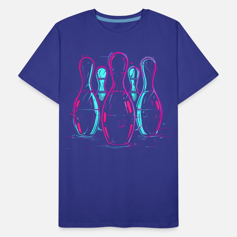 Retro Bowling Synthwave Men's Premium Organic T-Shirt