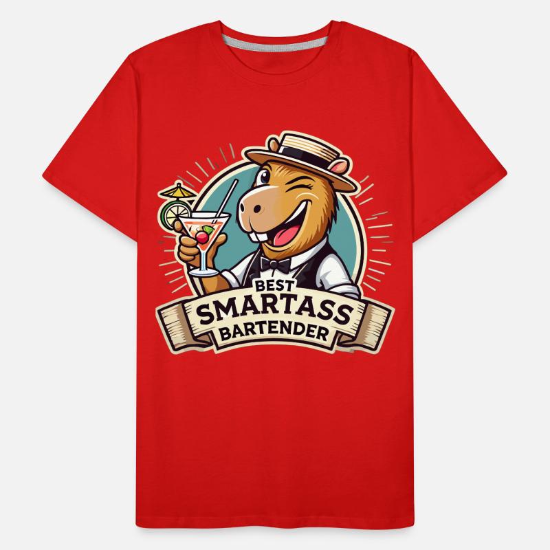 Bartender Bartender Capybara Capy Gift Men's Premium Organic T-Shirt