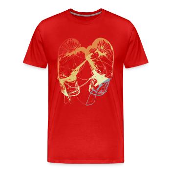 Retro Boxing Gloves - Men's Premium Organic T-Shirt - red - Front - Damien (186cm)