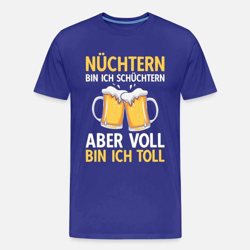 Bier Nüchtern bin ich schüchtern - Männer Premium Bio T-Shirt - Königsblau