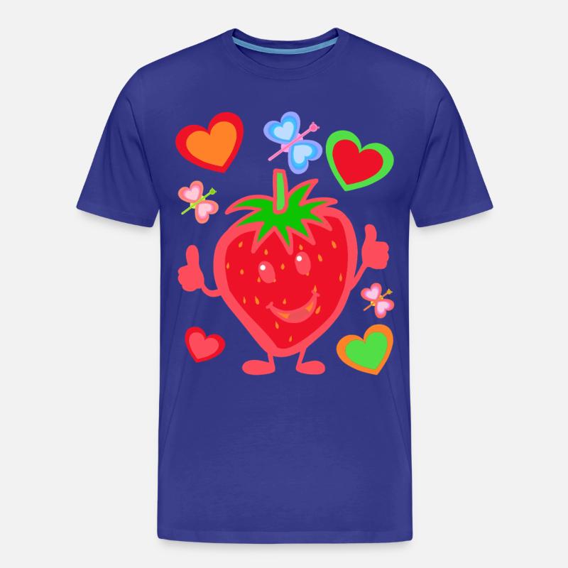 Erdbeere Erdbeer Kinder Kind Sommerzeit - Männer Premium Bio T-Shirt - Königsblau