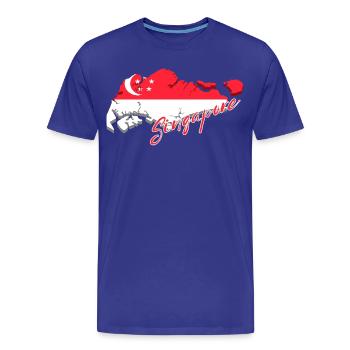 Map of Singapore, flag of Singapore - Men's Premium Organic T-Shirt - royal blue - Front - Damien (186cm)