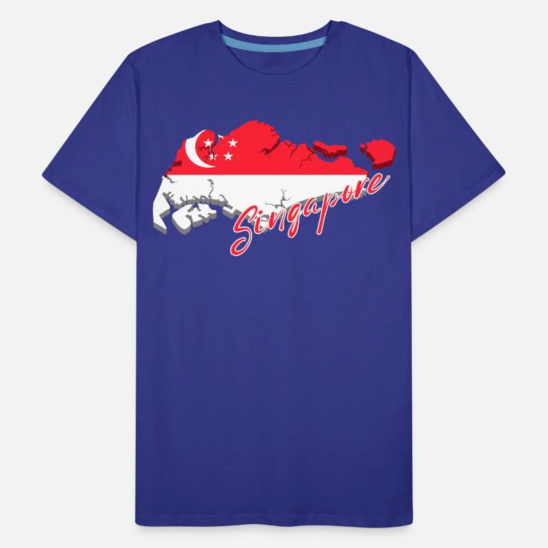Carte de Singapour, drapeau de Singapour T-shirt bio Premium Homme