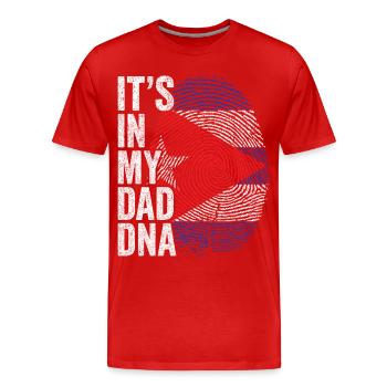 Kuba Flagge Cuban Dad Fußabdruck - Männer Premium Bio T-Shirt - Rot - Vorne - Damien (186cm)