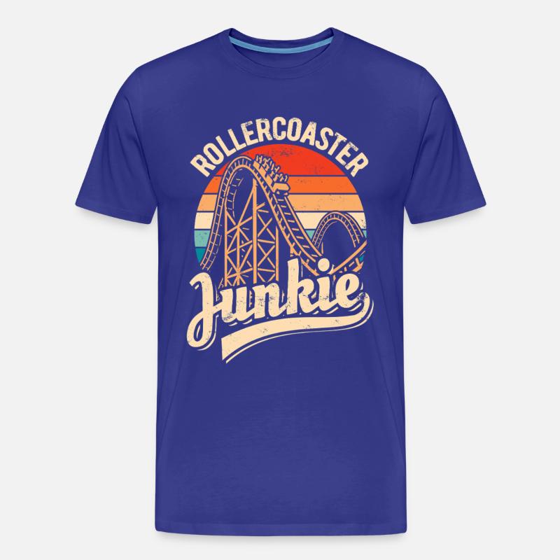 Rollercoaster Junkie - Roller Coaster - Loop - Men's Premium Organic T-Shirt - royal blue