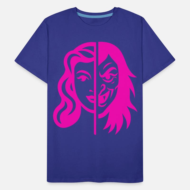 Split Face Kontrast Männer Premium Bio T-Shirt