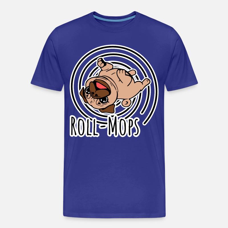 Rollender Mops - Ein Roll-Mops - Männer Premium Bio T-Shirt - Königsblau