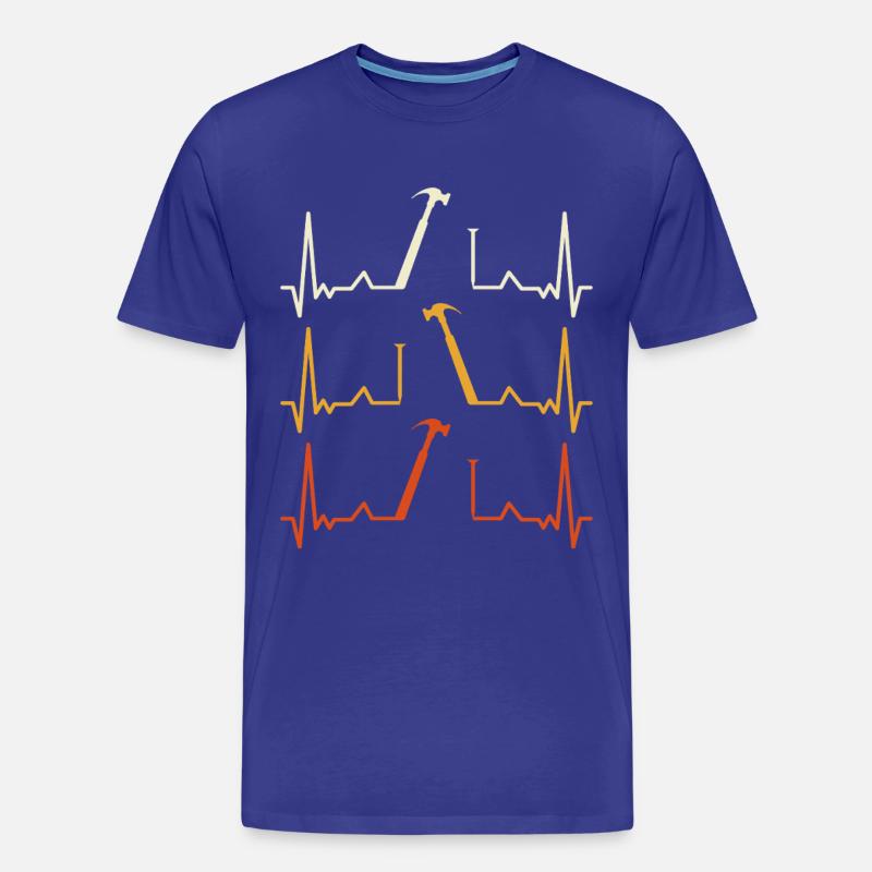 Herzschlag Hammer Muster - Männer Premium Bio T-Shirt - Königsblau