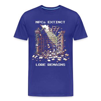 Les PNJ disparus, l’histoire reste | Post-apocalyptique - T-shirt bio Premium Homme - bleu roi - Devant - Damien (186cm)