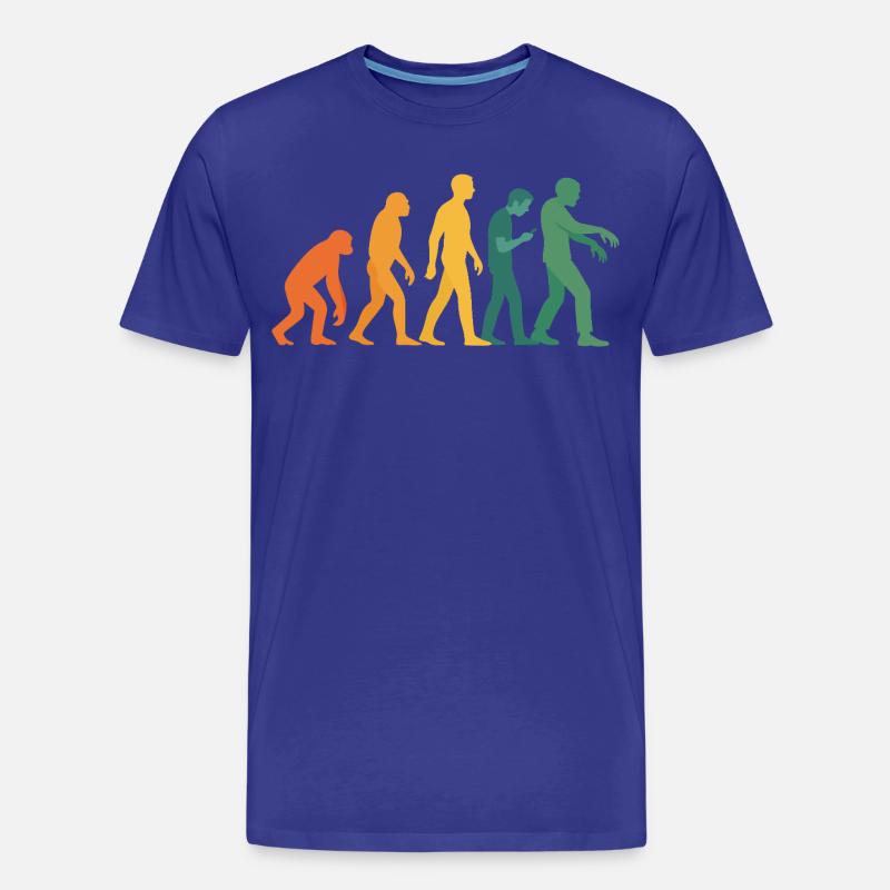 Evolution Silhouette Gradient - Men's Premium Organic T-Shirt - royal blue