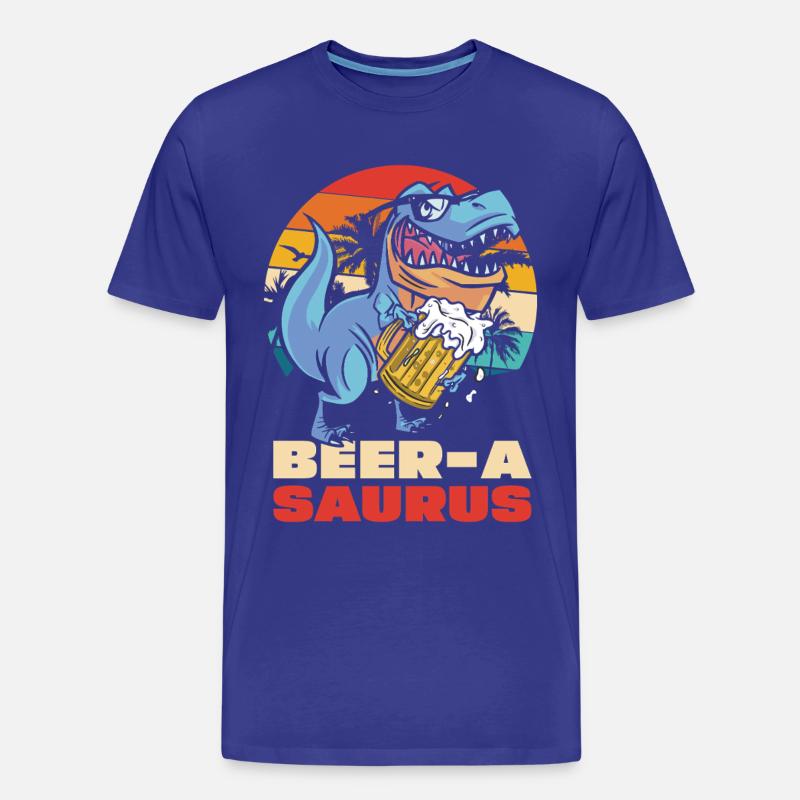 BeerA Saurus Dino mit Bierkrug - Männer Premium Bio T-Shirt - Königsblau