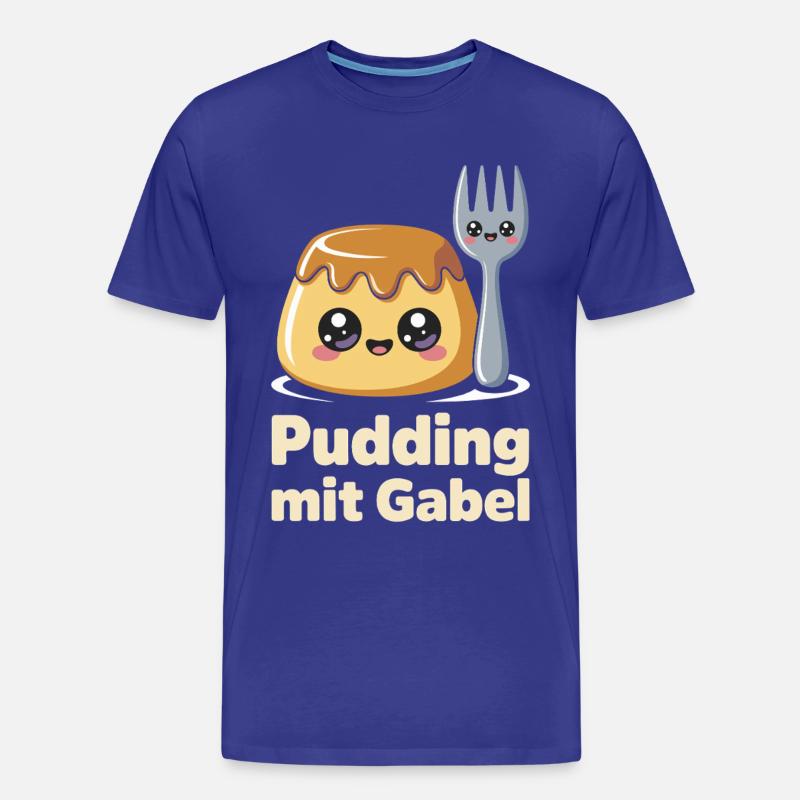 Pudding Mit Gabel - Männer Premium Bio T-Shirt - Königsblau