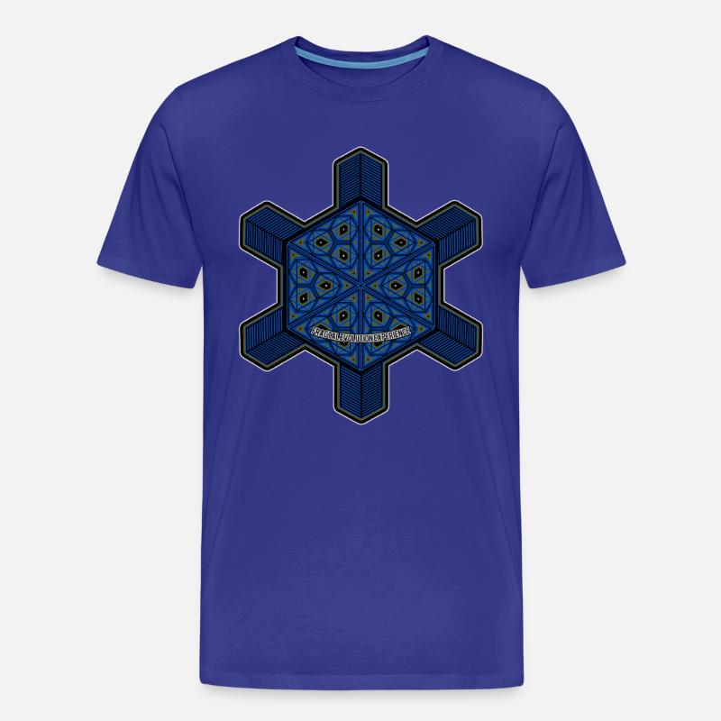 Expérience d’évolution fractale Mandala Psytrance Goa - T-shirt bio Premium Homme - bleu roi