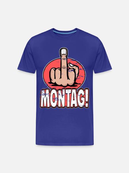 Mittelfinger Stinkefinger Montag Design used - Männer Premium Bio T-Shirt - Königsblau