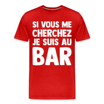 Humor Bar Bistrot Aperitif Beauf Alcoholic Funny - Men's Premium Organic T-Shirt - red - Front - Damien (186cm)