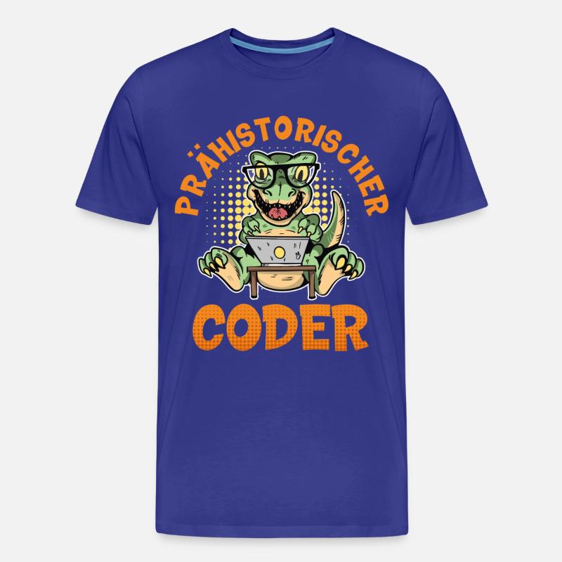 Programmation PRÉHISTORIQUE : Divertissement du CODER - T-shirt bio Premium Homme - bleu roi