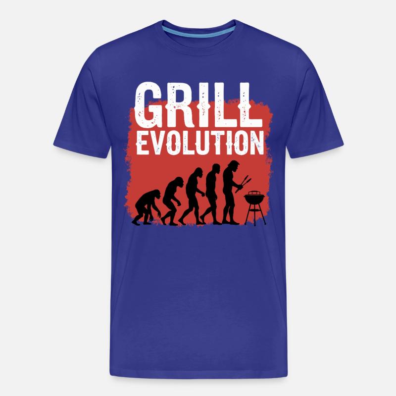 Grill Evolution Lustiger Grillmeister Spruch - Männer Premium Bio T-Shirt - Königsblau