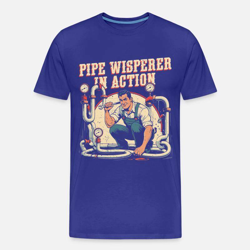 Pipe Layer Pipe Builder Pipe Whisperer - T-shirt bio Premium Homme - bleu roi