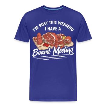 Réunion du conseil de charcuterie Aliments Charcuterie - T-shirt bio Premium Homme - bleu roi - Devant - Damien (186cm)
