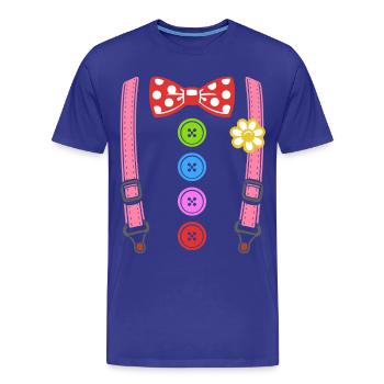 Costume de clown coloré avec bretelles - T-shirt bio Premium Homme - bleu roi - Devant - Damien (186cm)