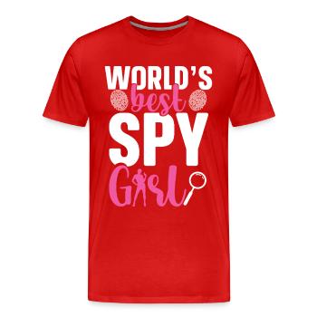 Privatdetektivuniform für Frauen als Privatdetektiv - Männer Premium Bio T-Shirt - Rot - Vorne - Damien (186cm)