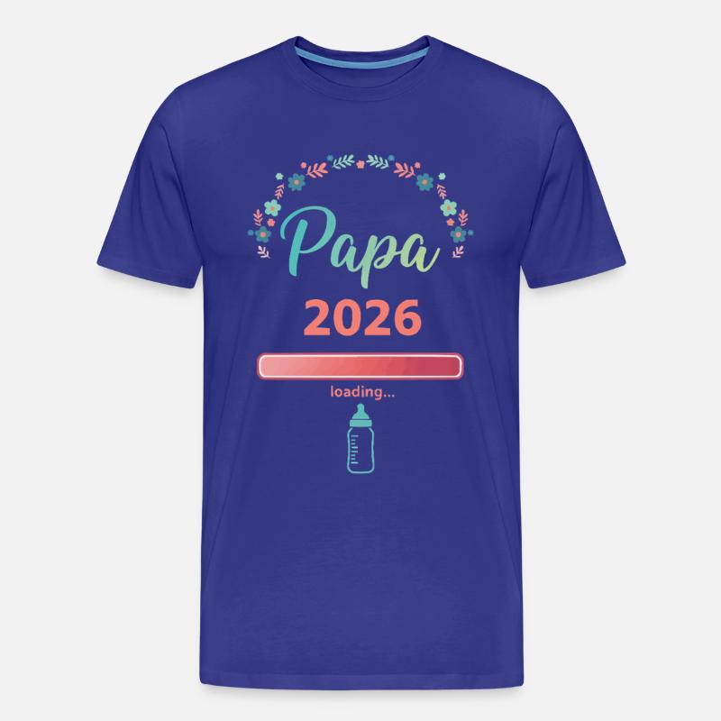 Papa 2026 Loading – Werdender Vater - Männer Premium Bio T-Shirt - Königsblau