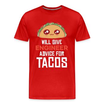 Taco Wortwitz: Ingenieur-Beratung - Männer Premium Bio T-Shirt - Rot - Vorne - Damien (186cm)
