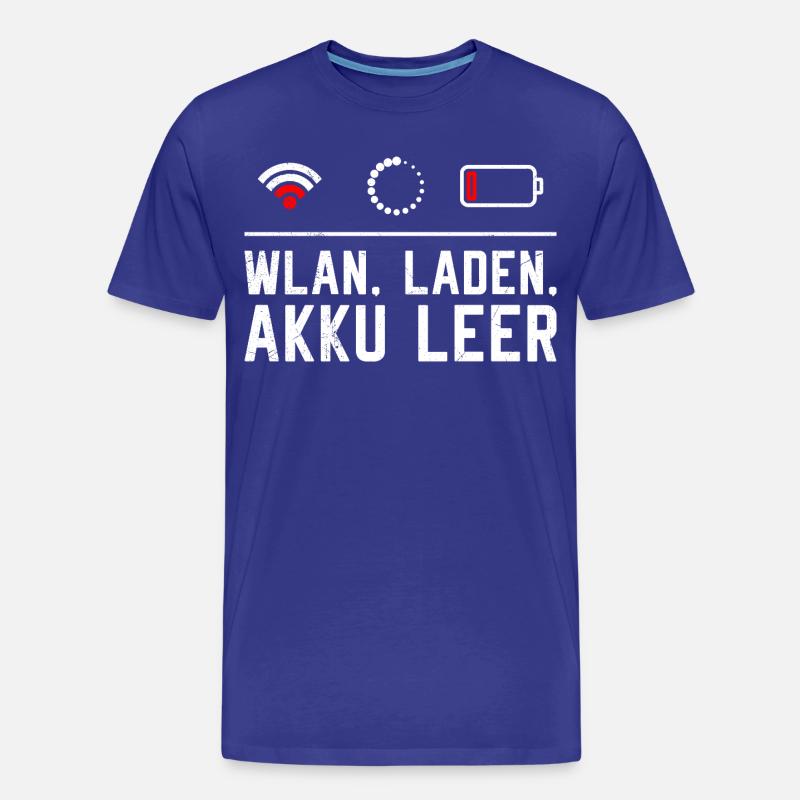 Coder WLAN. LADEN. AKKU LEER LUSTIG - Männer Premium Bio T-Shirt - Königsblau