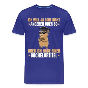 Examen de licence réussi Licence de Capybara - T-shirt bio Premium Homme - bleu roi - Devant - Damien (186cm)