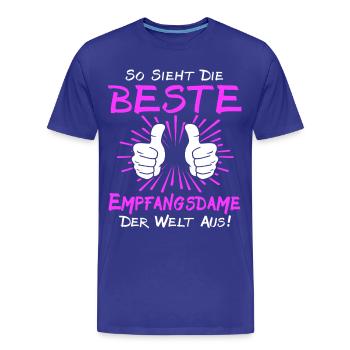 Réceptionniste qui dit - T-shirt bio Premium Homme - bleu roi - Devant - Damien (186cm)