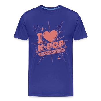 J’adore la K-Pop Pop Explosion de la musique pop coréenne Fans de Kpop - T-shirt bio Premium Homme - bleu roi - Devant - Damien (186cm)