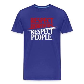 Respecter les frontières Respecter les gens - Groenland - T-shirt bio Premium Homme - bleu roi - Devant - Damien (186cm)